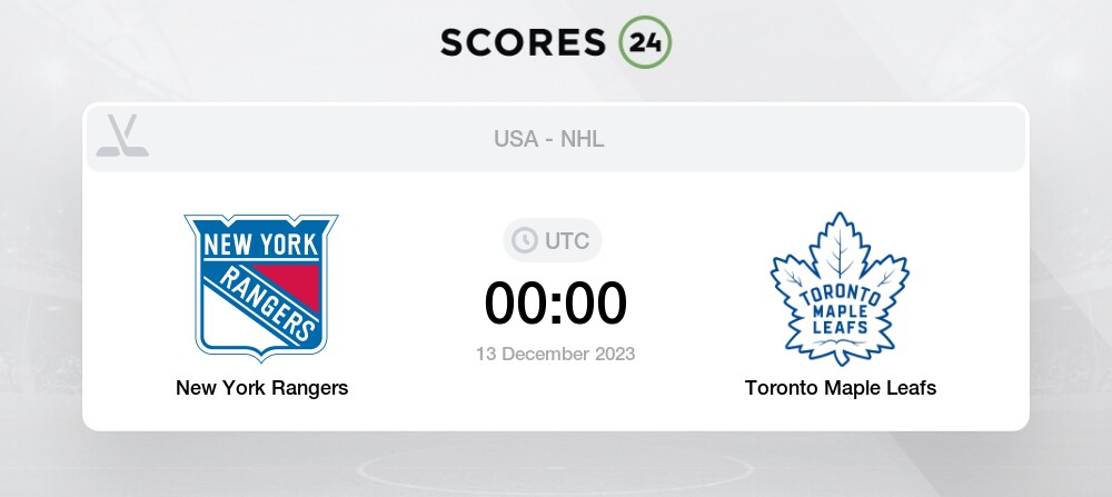 New York Rangers Vs Toronto Maple Leafs Live Stream Results Today