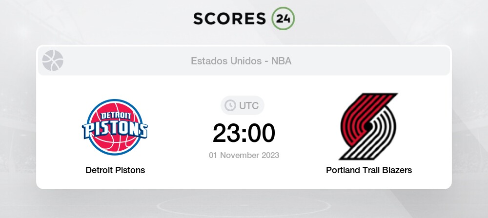 Basketball Detroit Pistons Vs Portland Trail Blazers Pron Stico