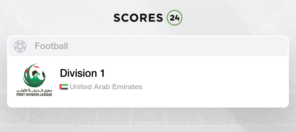 United Arab Emirates Division 1 Soccer Tournament Draw Standings