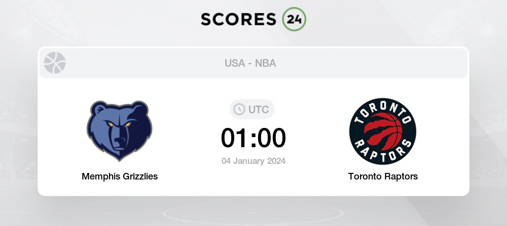 Memphis Grizzlies Vs Toronto Raptors 4/01/2024 01:00 Basketball Events ...