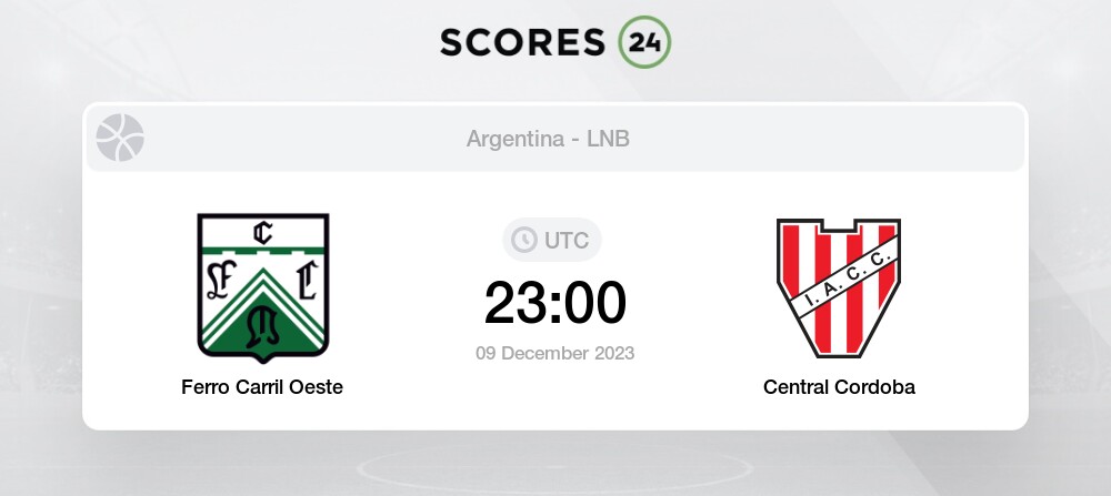 Ferro Carril Oeste vs Central Cordoba de Santiago - live score, predicted  lineups and H2H stats.