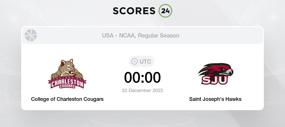 Saint Joseph'S Hawks Vs Charleston Cougars Live Stream & Score Match Today Ncaam 2023  