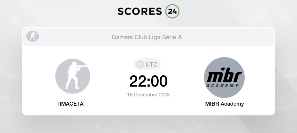 TIMACETA - MIBR Academy: 16.12.23. CS2 (CS:GO) Gamers Club Liga Série A:  December 2023. Prediction, Stream, LiveScore, Results. Twitch, HLTV,   - jYU4nhjdy