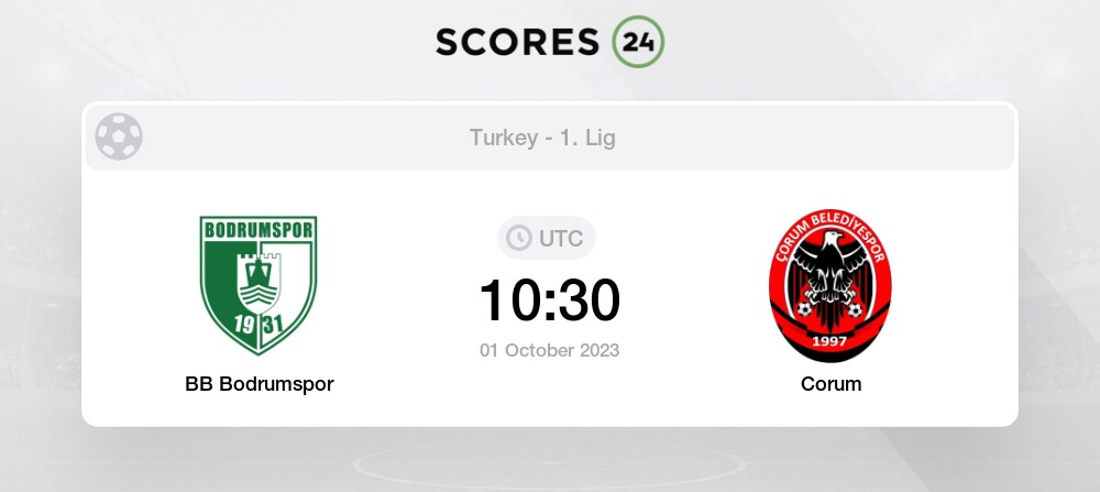 Bodrumspor vs Corum Head to Head for 1 October 2023 10 30 Football