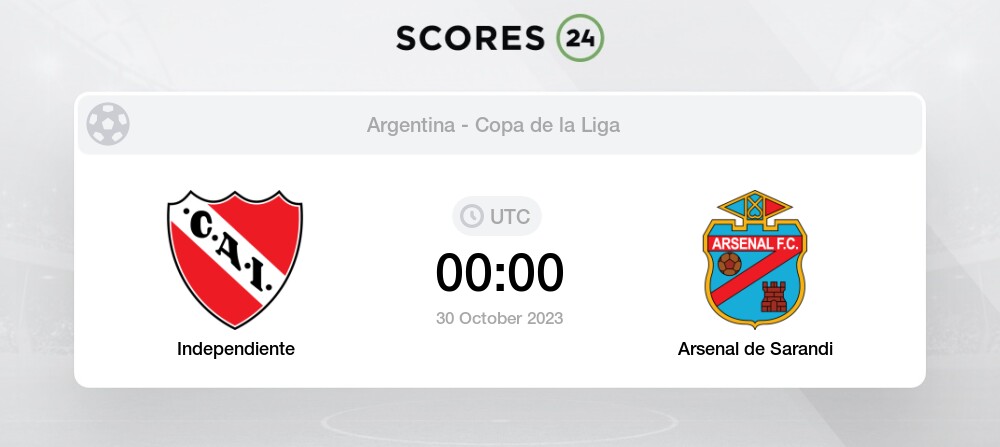 Independiente vs Arsenal de Sarandí live score, H2H and lineups