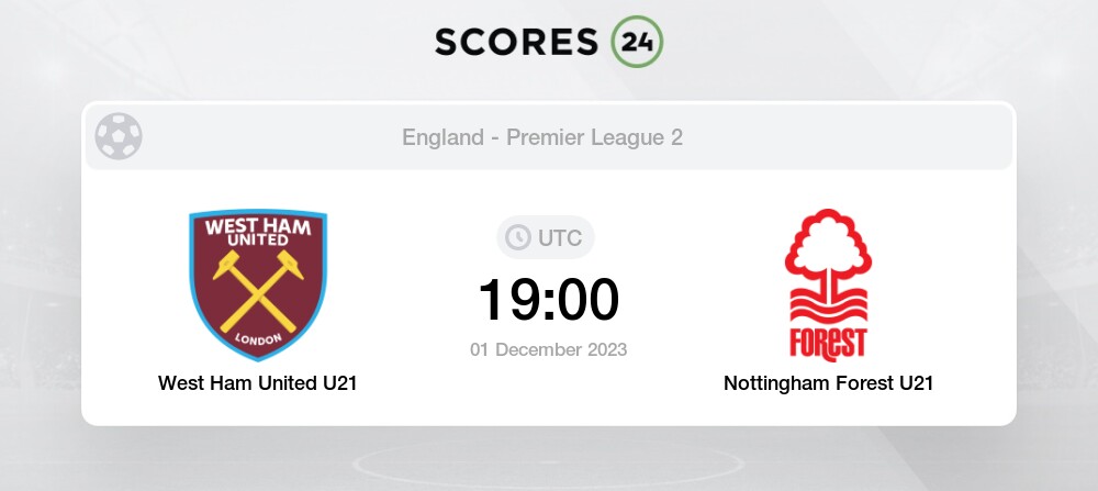 West Ham United U21 v Nottingham Forest U21, Premier League 2