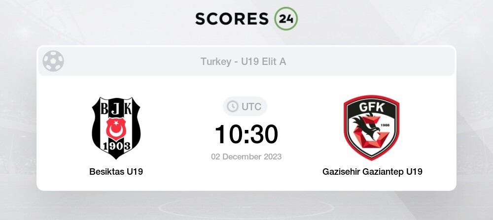 Besiktas vs Gazisehir Gaziantep U19 - Head to Head for 2 December 2023  10:30 Football