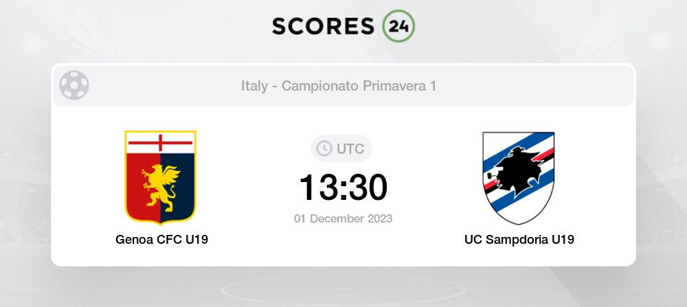 Genoa U19 vs Sampdoria U19 1/12/2023 13:30 Football Events & Result