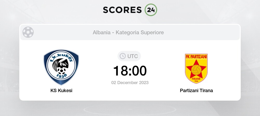 FK Partizani - kf Teuta betting predictions, odds and match statistics for  7 December 2023