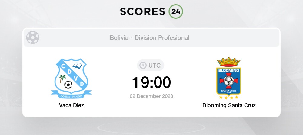 Vaca Diez vs Blooming 2 12 2023 19 00 Football Events Result