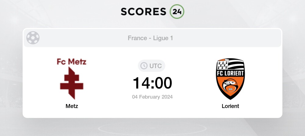 Metz vs Lorient 4/02/2024 14:00 Football Events & Result