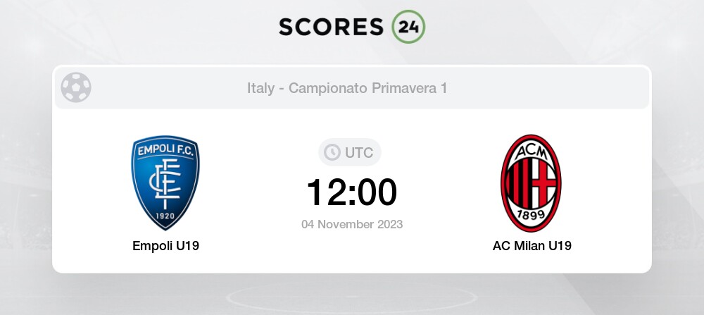 Empoli U19 vs Milan U19 - Head to Head for 4 November 2023 12:00 Football