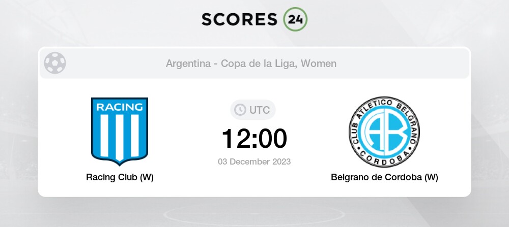 Racing Club Women x Belgrano W: Estatísticas - 03/12/2023