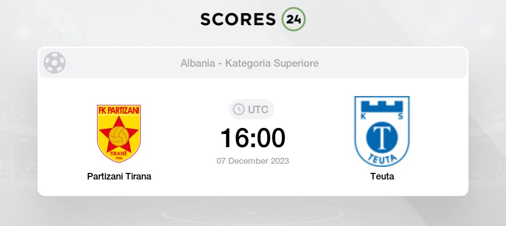 FK Partizani - kf Teuta betting predictions, odds and match statistics for  7 December 2023