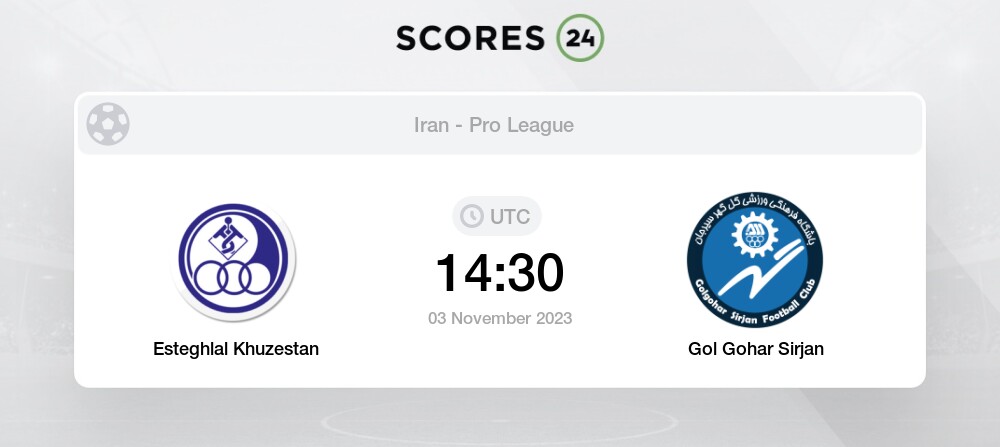 Esteglal Khuzestan X Gol Gohar: Resultados ao vivo