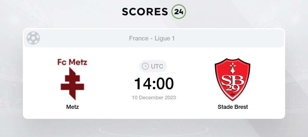 Metz vs Brest Live Stream & Results 10/12/2023 14:00 Football