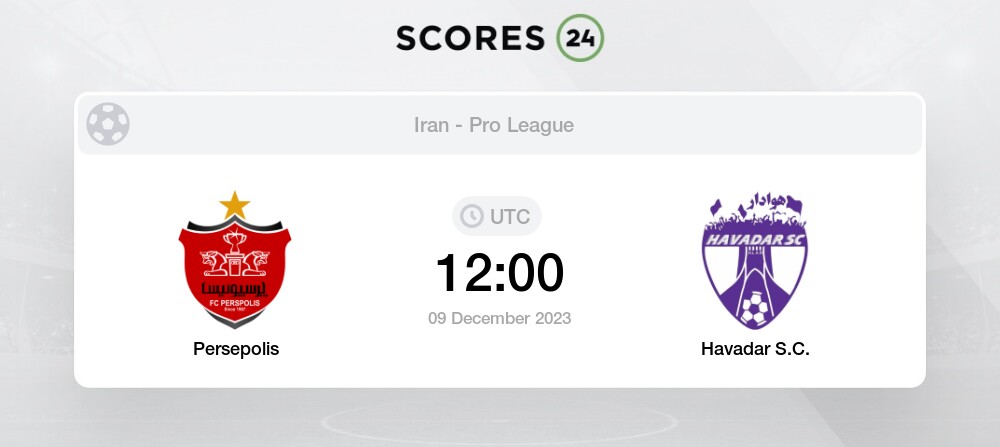 Havadar SC vs Sepahan - live score, predicted lineups and H2H stats.