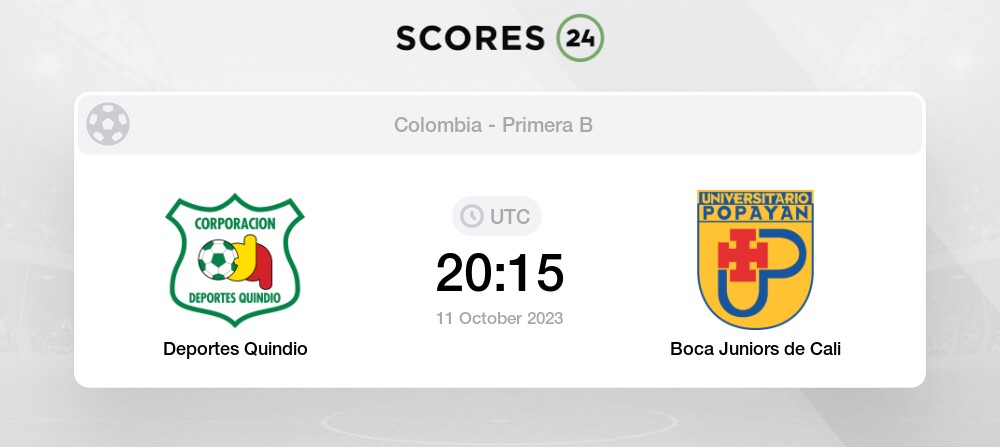 Quindio vs Boca Juniors de Cali 11/10/2023 20:15 Football Events & Result