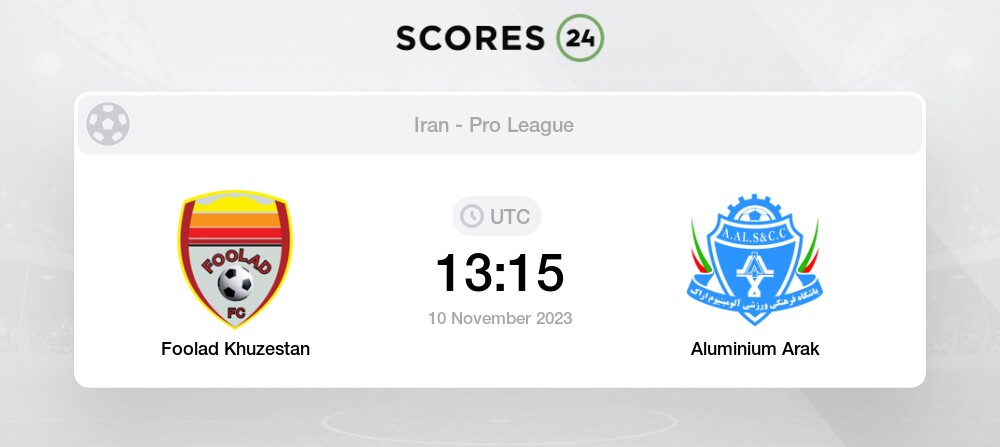 Foolad Khuzestan X Aluminium Arak: Resultados ao vivo