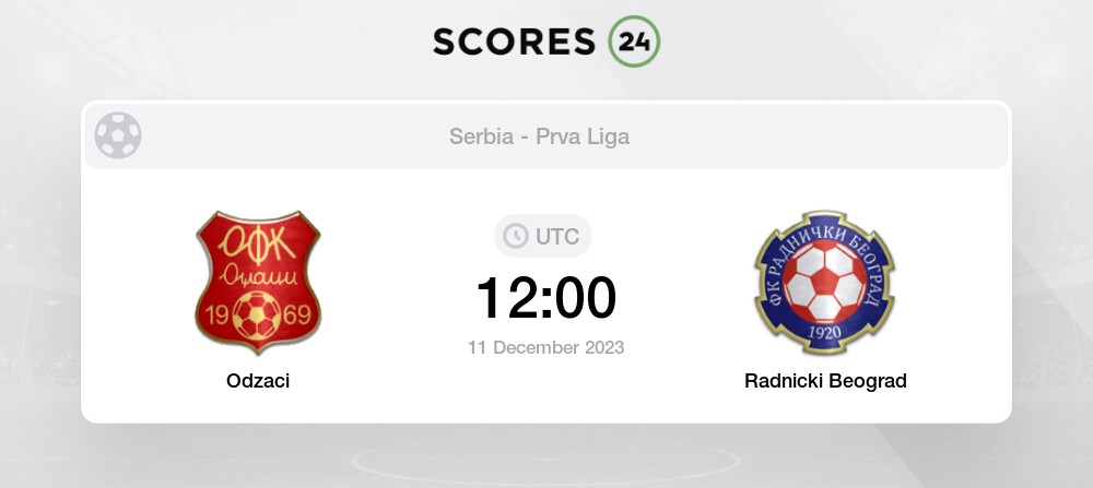 Odzaci vs Radnicki Beograd Live Stream & Results 11/12/2023 12:00 Football