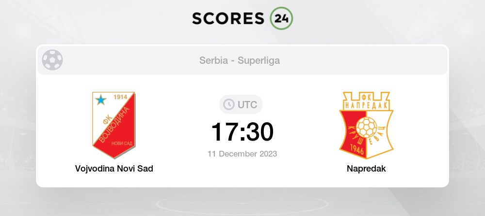 Vojvodina vs Napredak Live Stream & Results 11/12/2023 17:30 Football