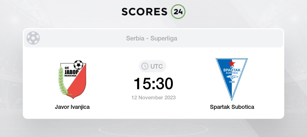 Javor vs Subotica 12/11/2023 15:30 Football Events & Result