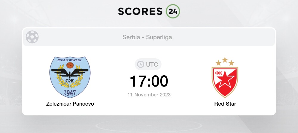 Zeleznicar Pancevo vs Red Star score today - 11.11.2023 - Match result ⊕