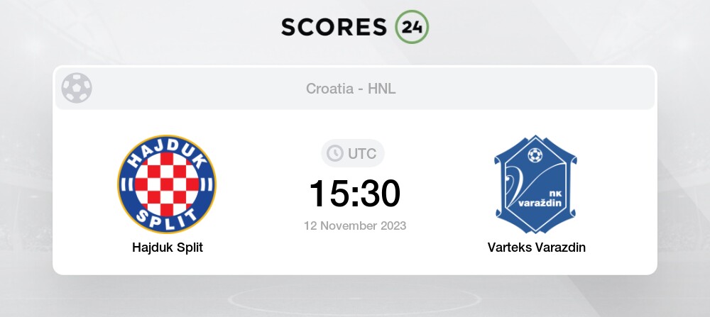 Hajduk vs Varazdin 12/11/2023 15:30 Football Events & Result