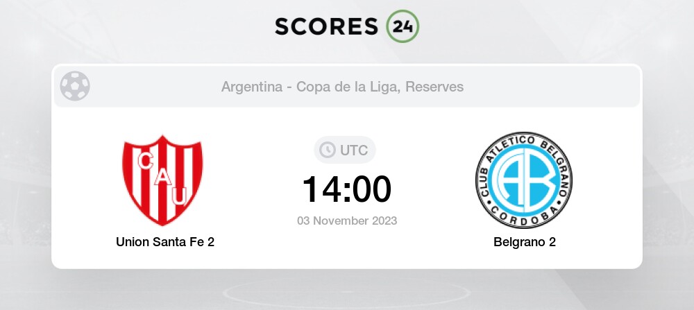 CA Union Santa Fe Reserve vs Belgrano 2 - Head to Head for 3