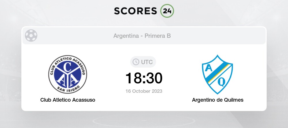 Palpite Acassuso x Argentino Quilmes: 16/10/2023 - Prim B Metro