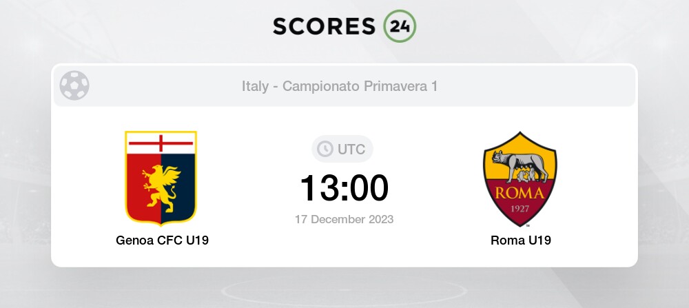 Genoa U19 - Roma U19 placar ao vivo, H2H e escalações