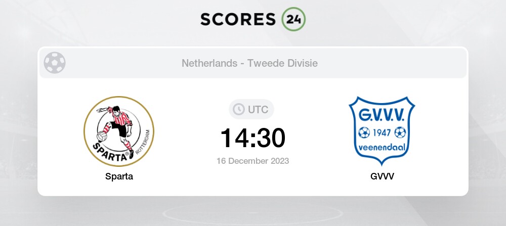 GVVV Veenendaal vs Sparta Rotterdam - live score, predicted lineups and H2H  stats.