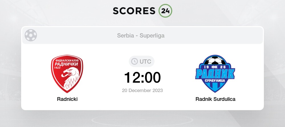 Fk Radnicki 1923 - Radnik Surdulica: Pronostico, Diretta e Statistiche [20  dicembre 2023]