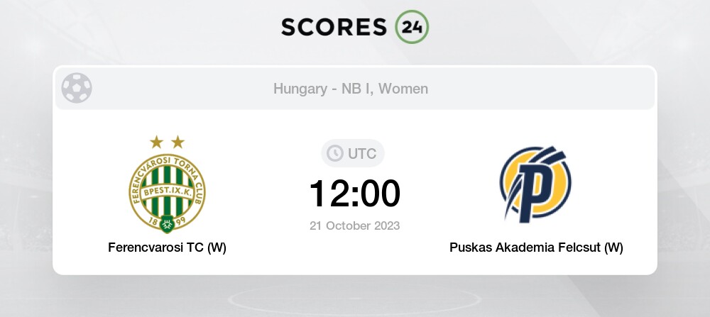 Ferencvarosi vs Puskas Akademia Felcsut (W) 21/10/2023 12:00