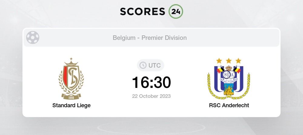 RSC Anderlecht - Standard de Liege Game Result, Statistics on 10