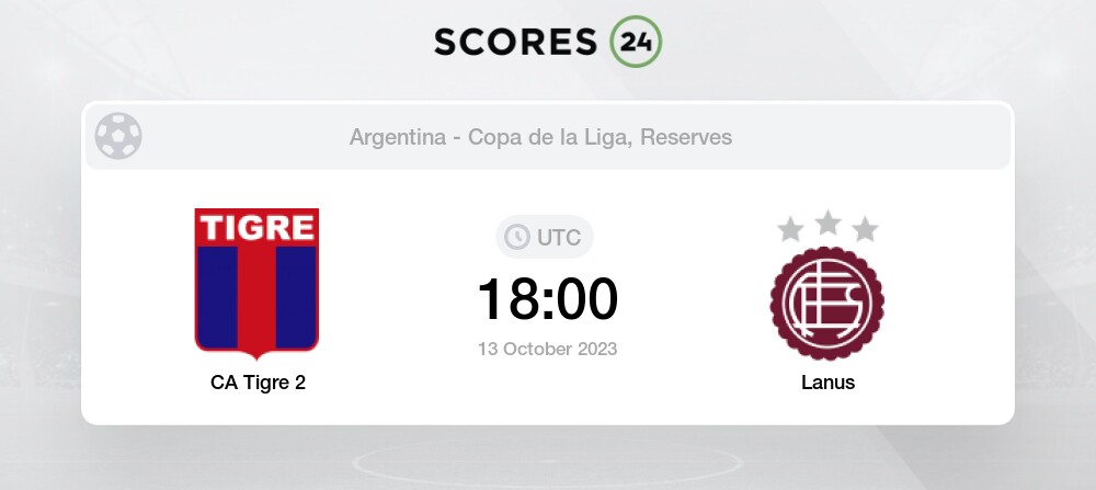 CA Tigre Reserve vs CA Lanus - Head to Head for 13 October 2023 18