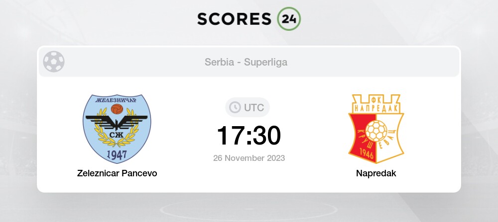 FK Zeleznicar Pancevo vs Napredak 26/11/2023 17:30 Football Events & Result