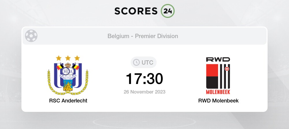 Anderlecht vs RWD Molenbeek score today - 26.11.2023 - Match