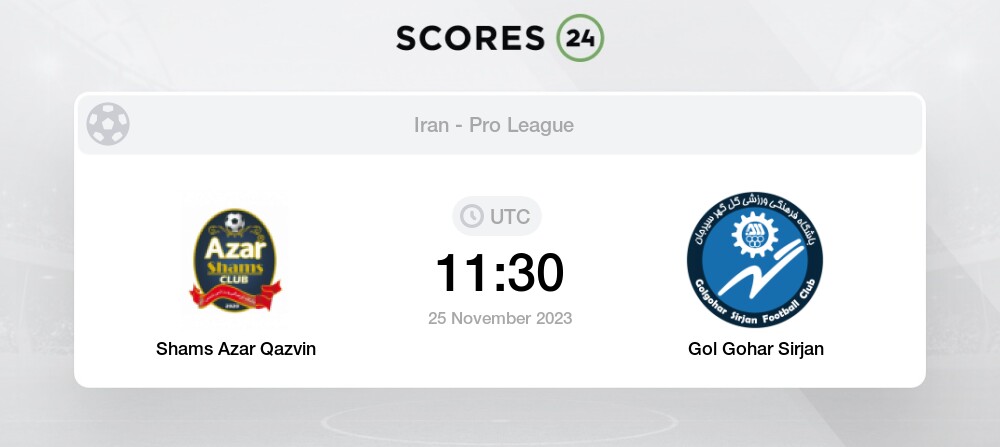 Palpite Shams Azar Qazvin x Gol Gohar: 25/11/2023 - Campeonato