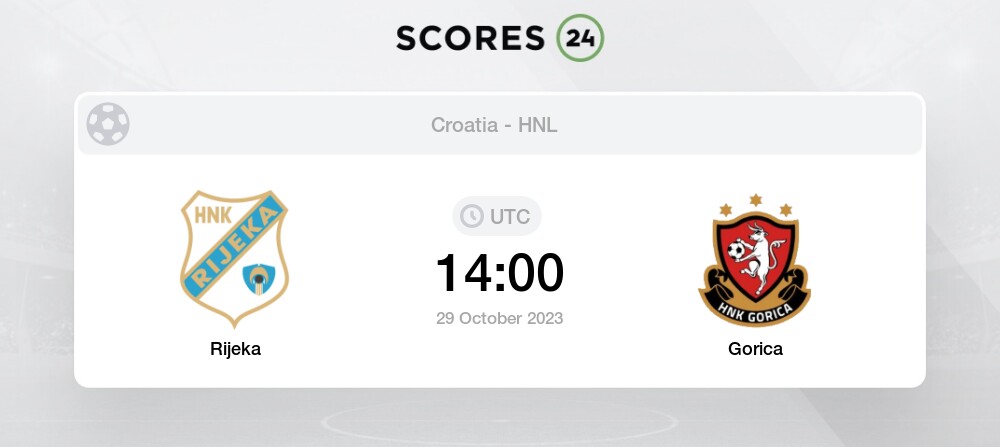 Rijeka vs HNK Gorica score today - 29.10.2023 - Match result ⊕