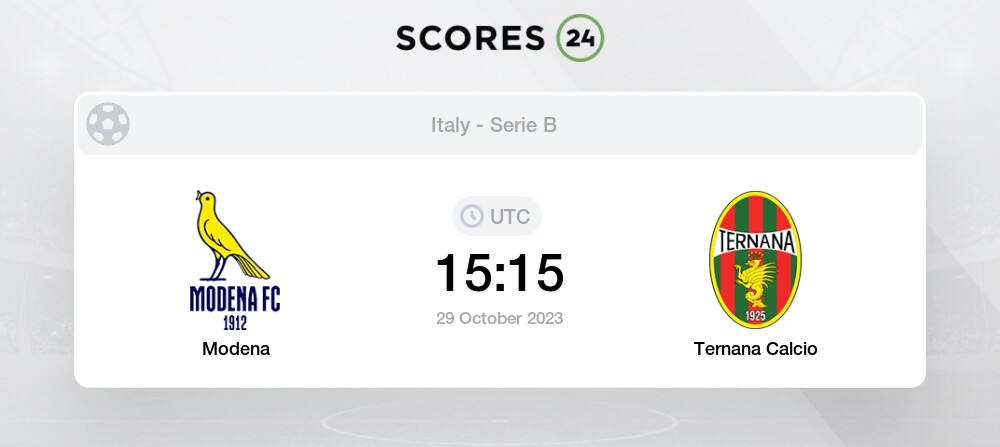 Modena vs Ternana live score, H2H and lineups