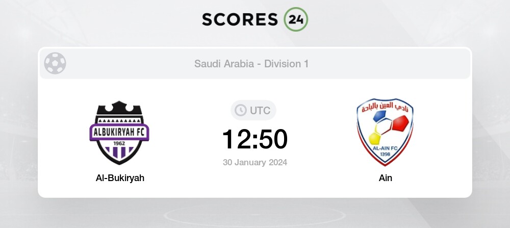 Al-Bukiryah vs AL Ain Prediction and Picks today 30 January 2024 Football