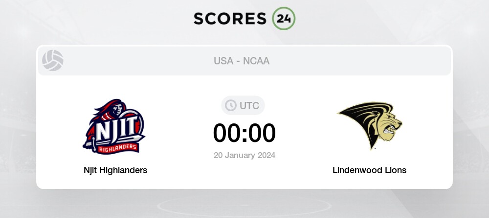 Njit Highlanders Vs Lindenwood Lions 20/01/2024 00:00 Volleyball Events ...