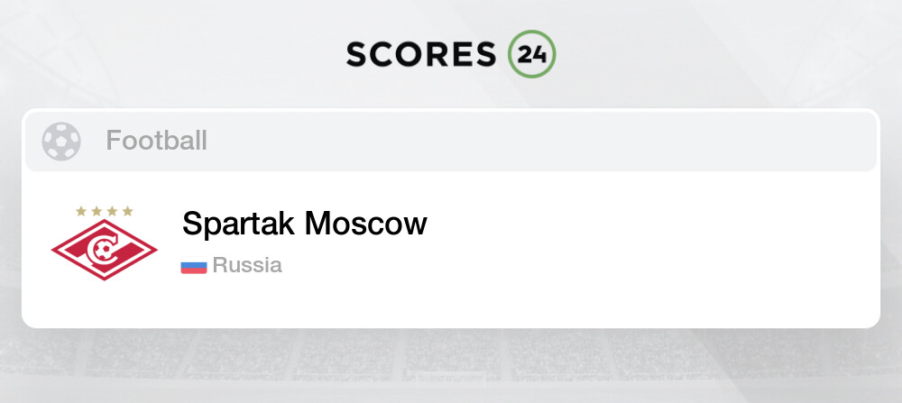 Spartak Moscow U19 live scores, results, fixtures