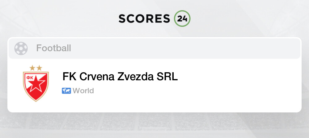 Stats of National Team of Crvena Zvezda SRL Football