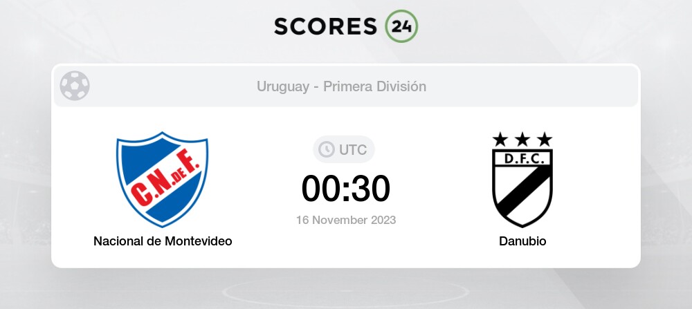 Club Nacional Montevideo vs Danubio 15.11.2023 hoje ⚽ Primeira Divisão ⇒  Horário, gols