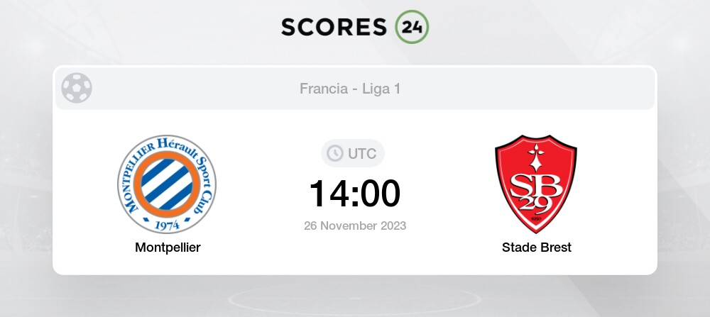 Fútbol Montpellier vs Stade Brest 26/11/2023