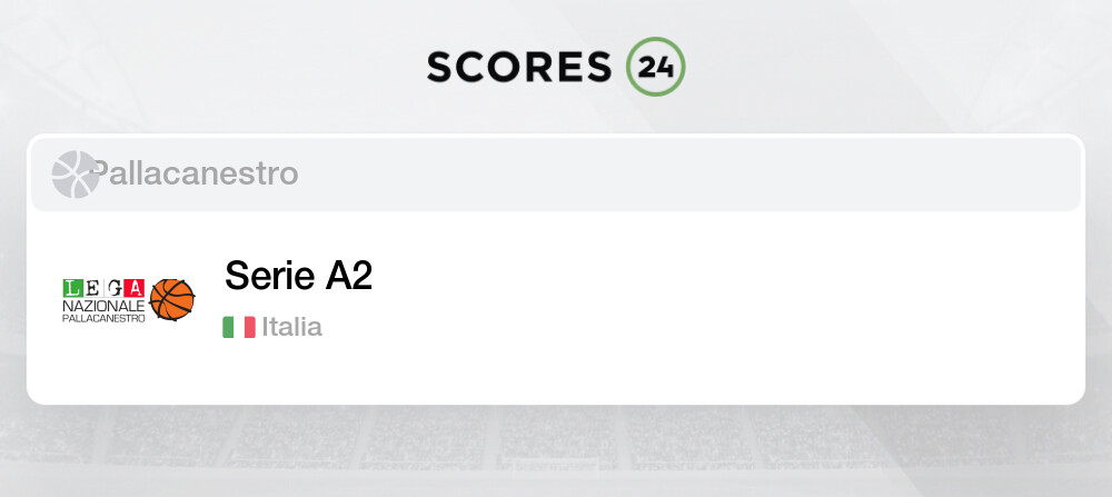 Risultati in tempo reale Serie A2 Pallacanestro 20232024 partite
