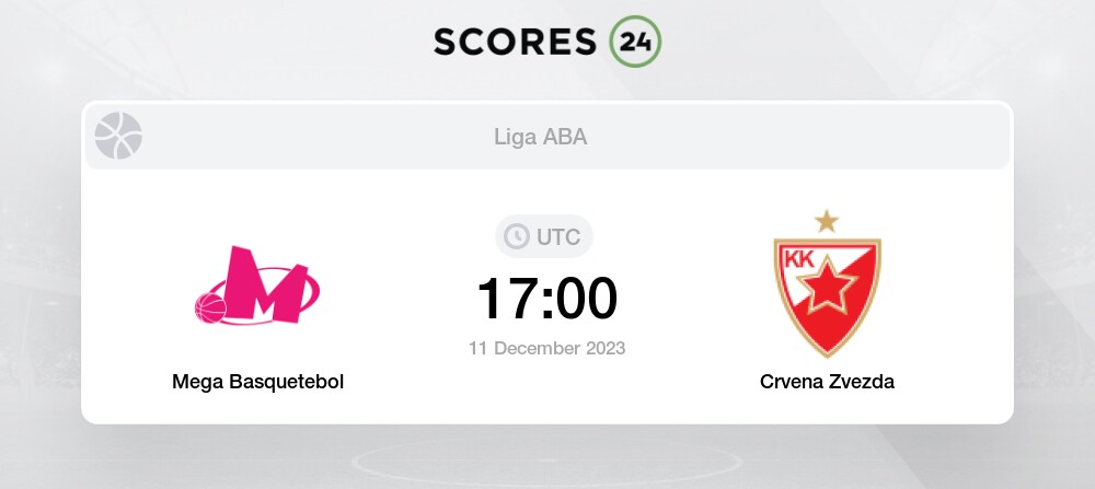 Mega Basquetebol vs Crvena Zvezda 11/12/2023 17:00 Basquetebol eventos e  resultados