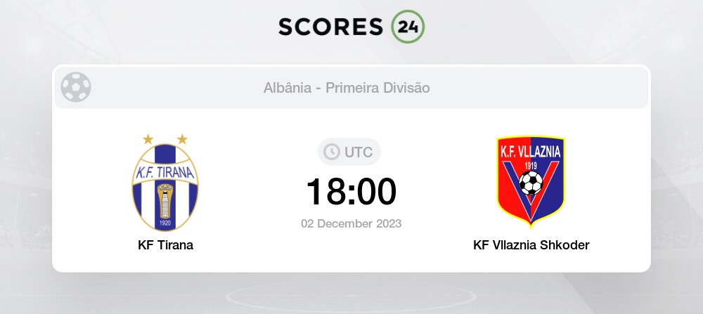 KF Tirana x KF Vllaznia Shkoder » Placar ao vivo, Palpites